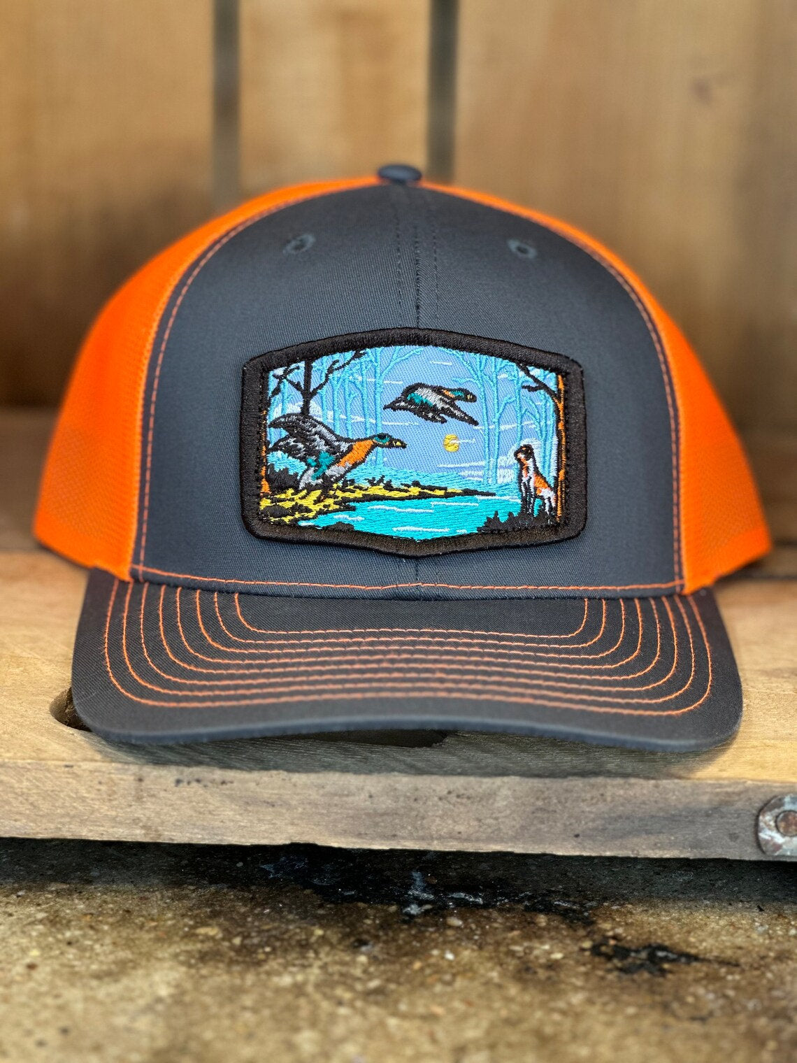 Duck Hunting Trucker Hat - Duck Hunting Scene - Duck Hunter Custom Hat
