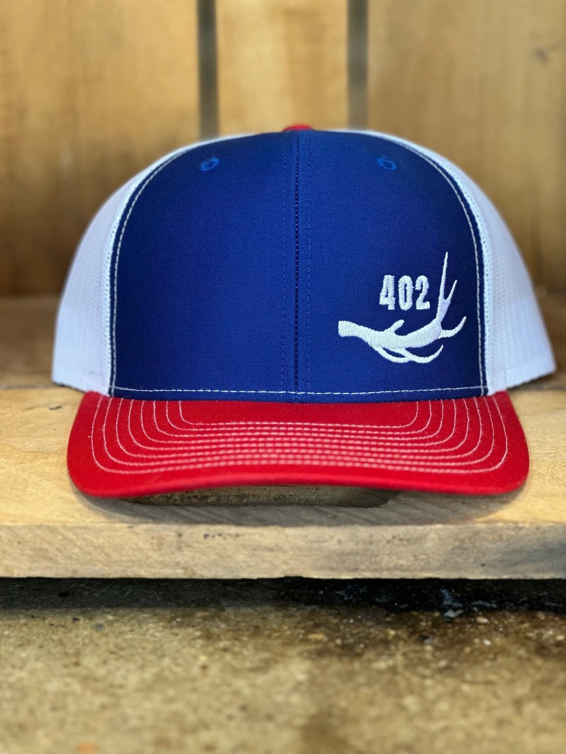 Elk Antler 402 Area Code Custom State Trucker Hat