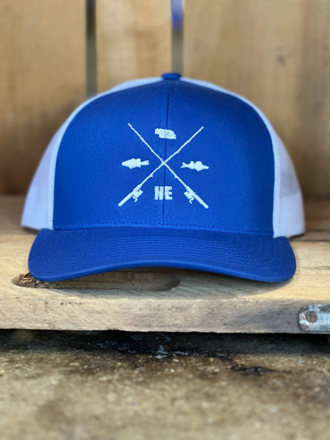 Fishing Pole Nebraska Trucker Hat - Nebraska Fisherman - State Fishing Trucker Hat