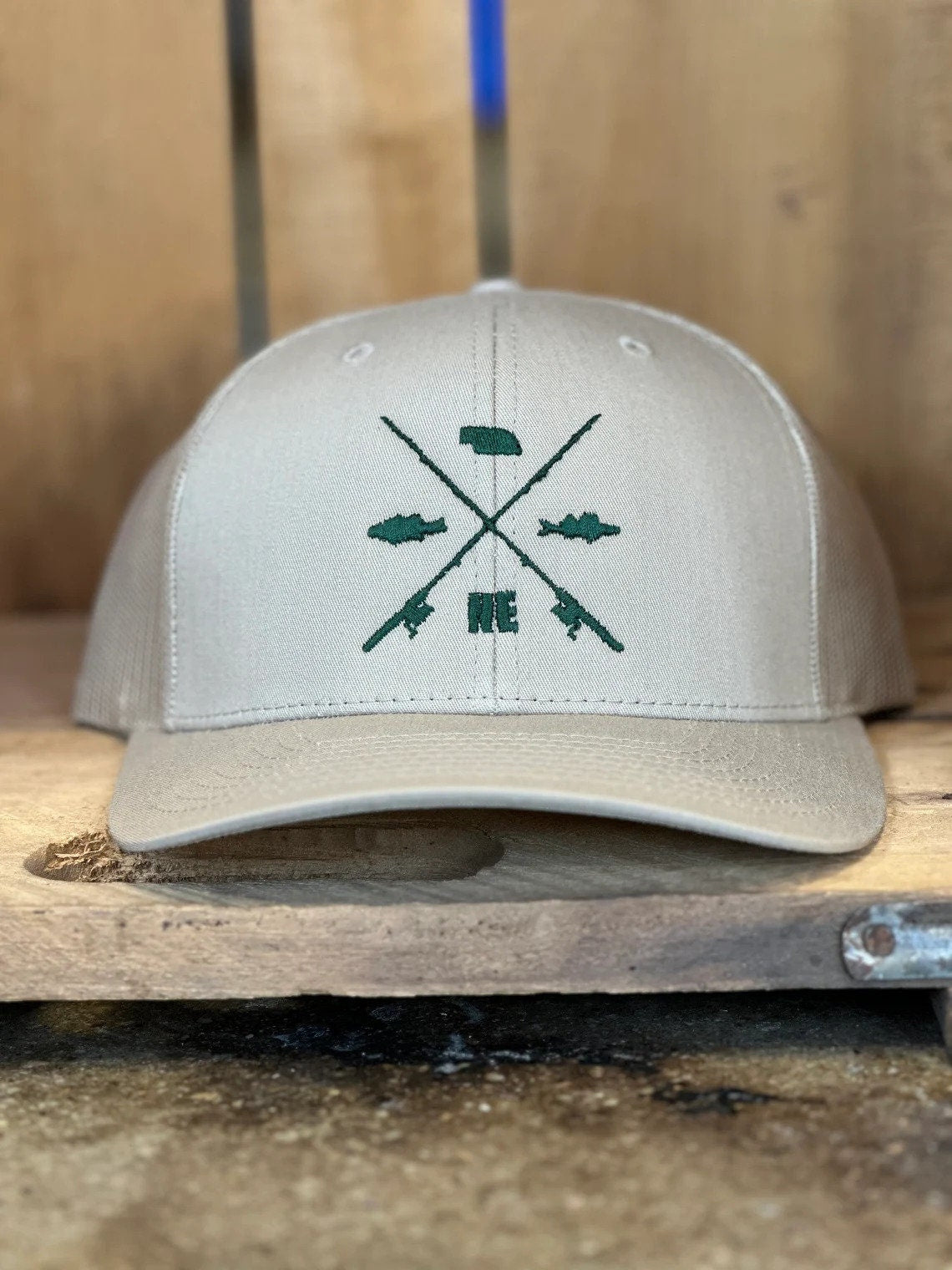 Fishing Pole Nebraska Trucker Hat - Nebraska Fisherman - State Fishing Trucker Hat