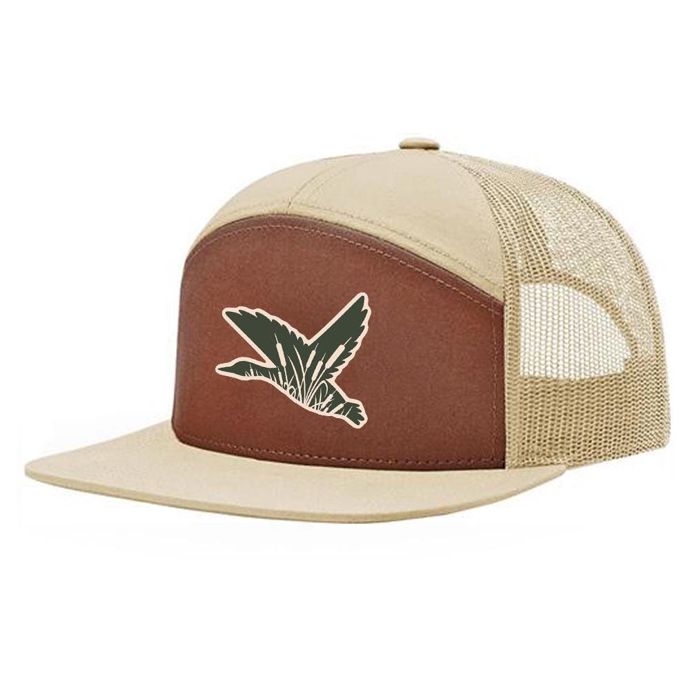 Duck Hunt Green Scene Brown/Khaki, Bucks of Nebraska 7 Panel Hat