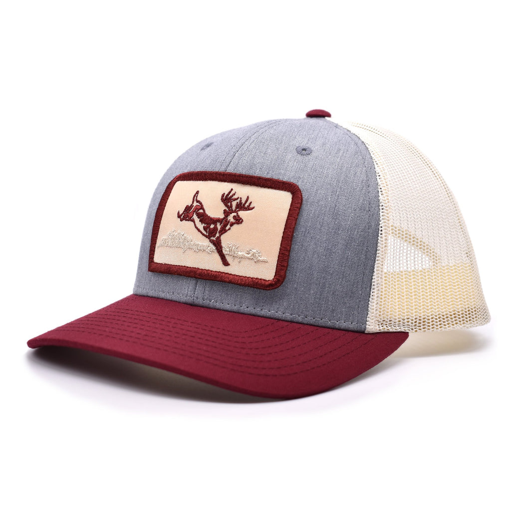 Deer Hunt Patch Heather Grey / Birch / Cardinal Hat