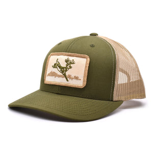Deer Hunt Patch Moss & Khaki Hat