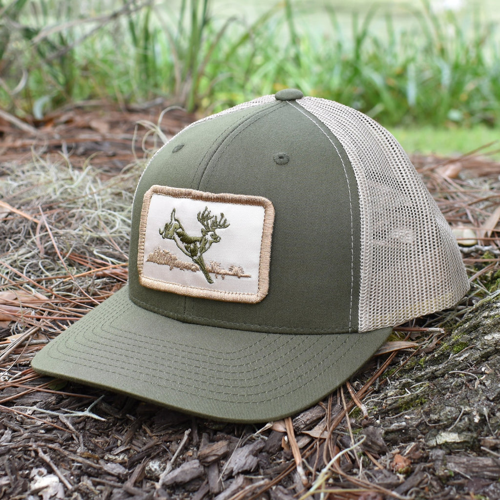 Deer Hunt Patch Moss & Khaki Hat