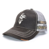Brown Camo Bucks Sport Frayed Hat