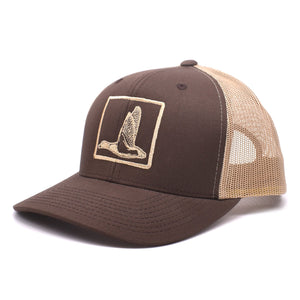 Duck Embroidered Brown & Khaki Hat