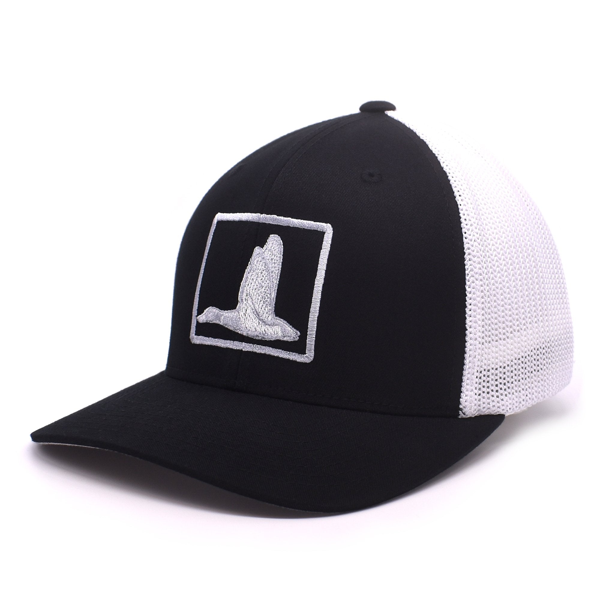 Duck Embroidered Black & White Hat