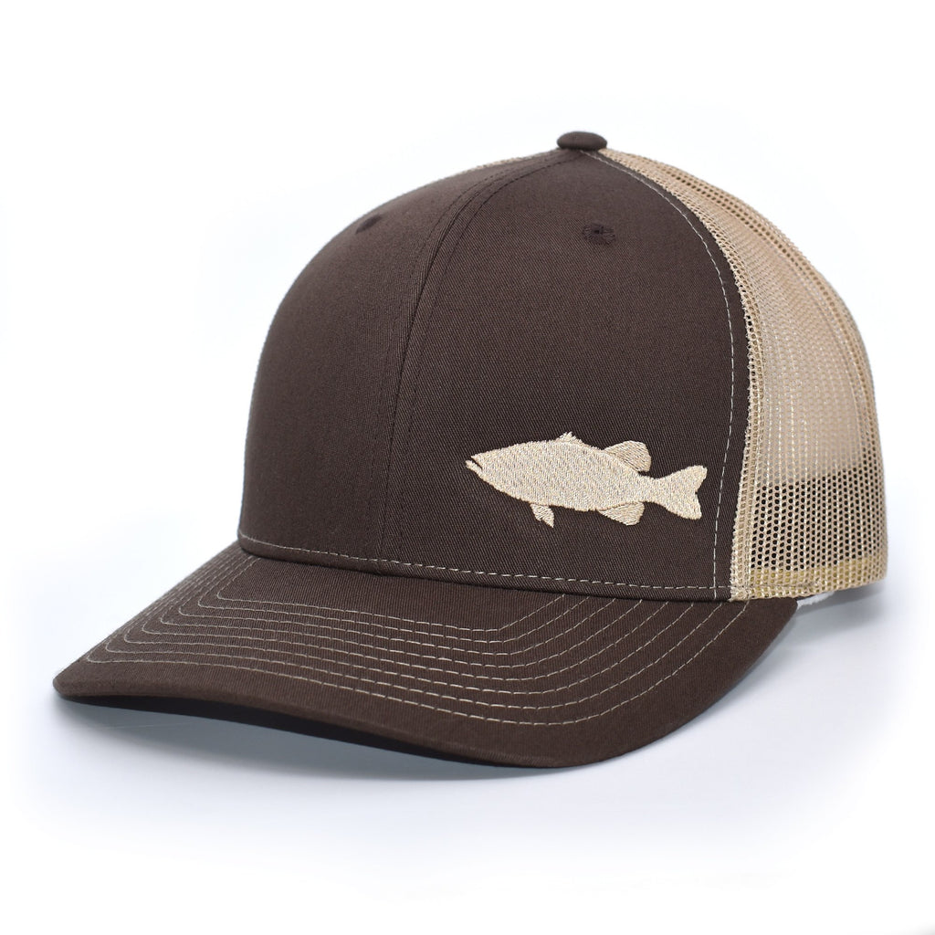 Bucks of America - Bass Fishing Brown Retro Trucker Hat – Bucks of Nebraska