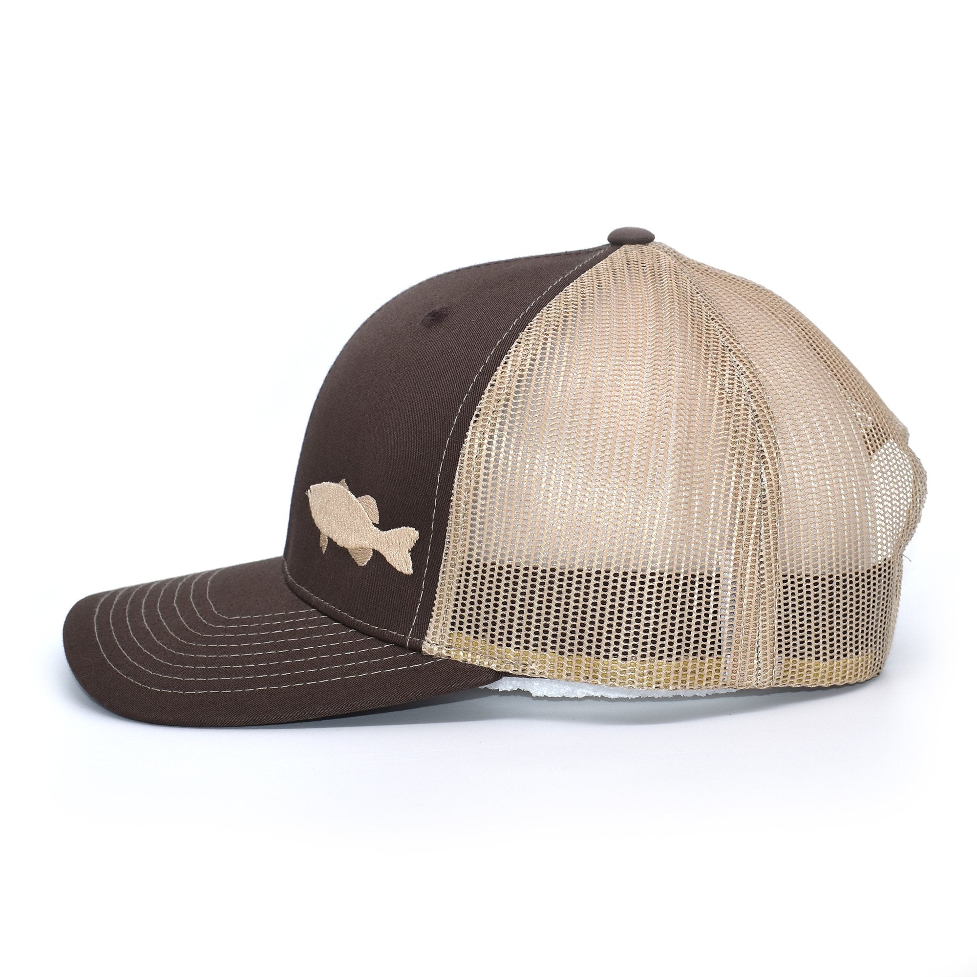 Bass Fishing Brown Retro Trucker Hat - Bucks of America