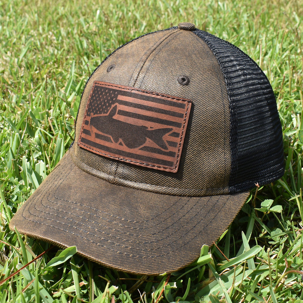 Leather Patch Hat - Flathead Catfish – Tribewear Outdoors