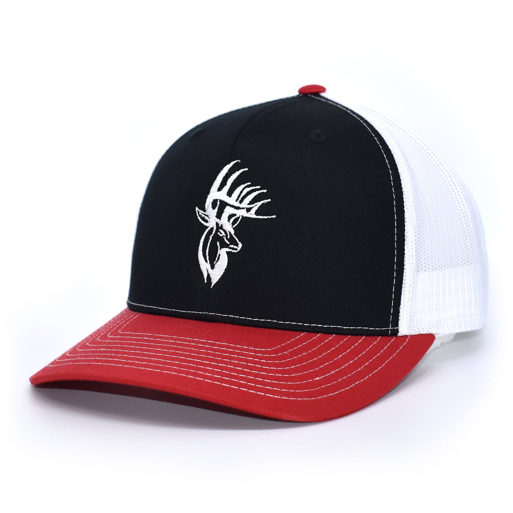 Bucks of America Deer Logo Hat - Black / White / Red - Bucks of America