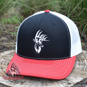 Bucks of America Deer Logo Hat - Black / White / Red - Bucks of America