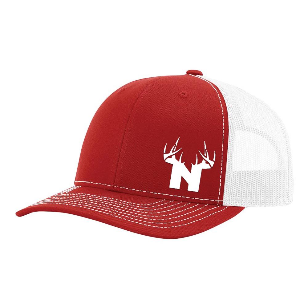 Nebraska White Antler Logo - Red / White - Bucks of America