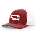 Nebraska Bass Hat - Cardinal/White - Bucks of America