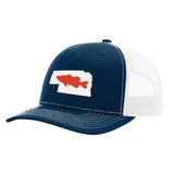Nebraska Bass Hat - Navy/White - Bucks of America