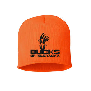 Bucks of Nebraska Full Logo Blaze Orange Beanie - Bucks of America