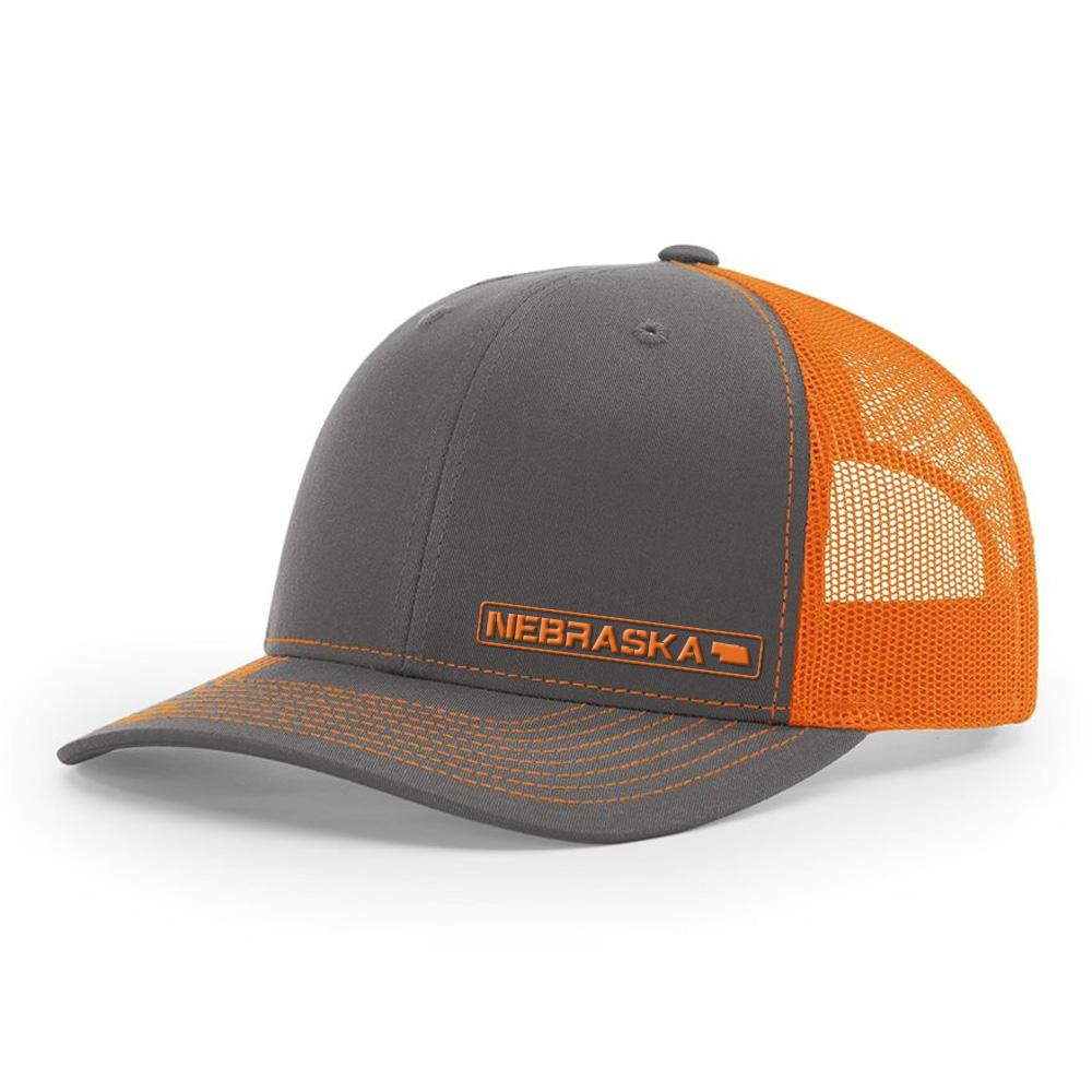 Nebraska State Hat - Charcoal / Orange