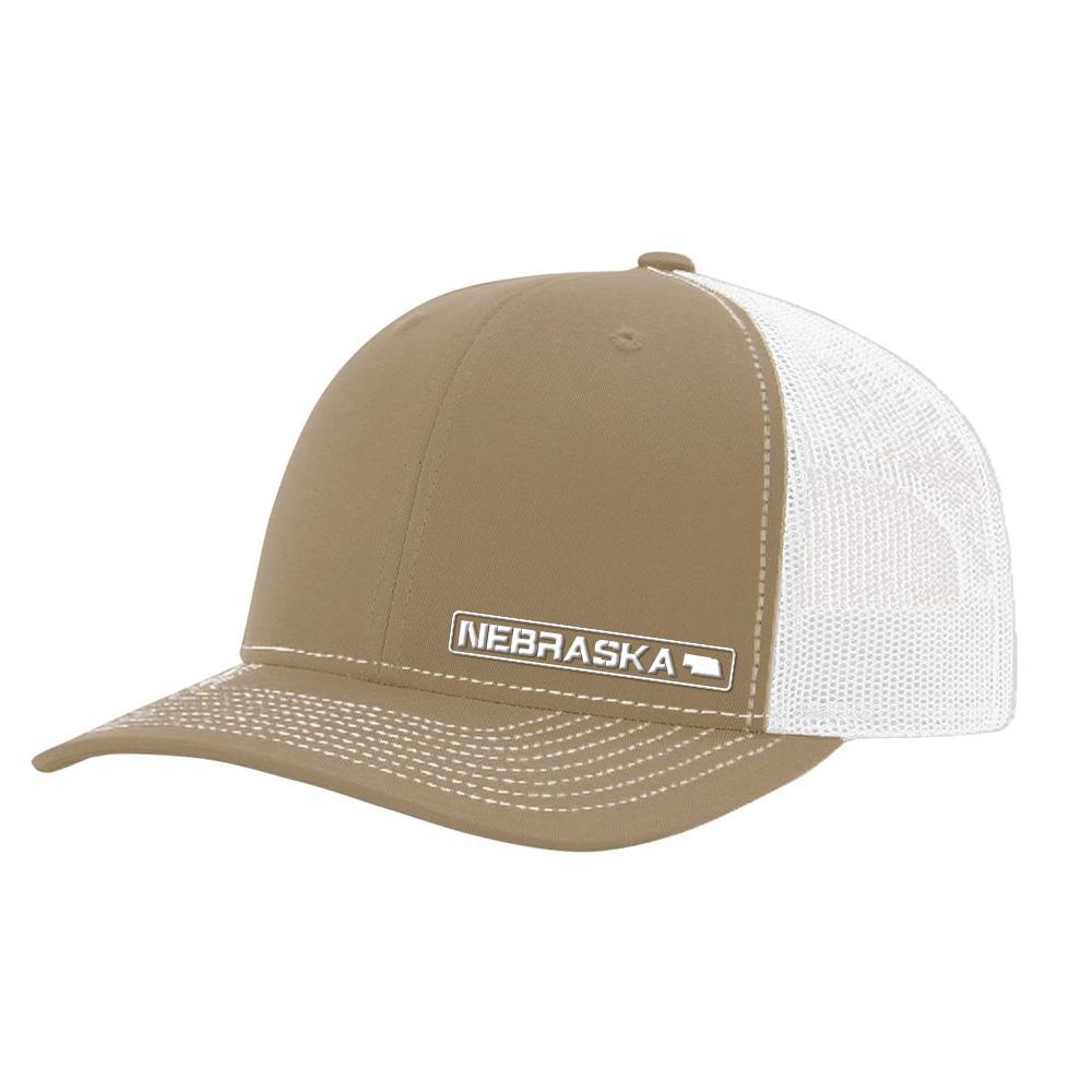 Nebraska State Hat - Khaki / White