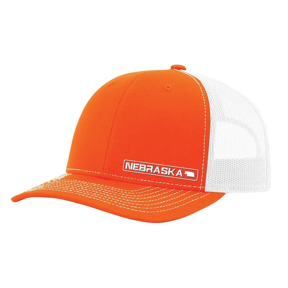 Nebraska State Hat - Orange / White