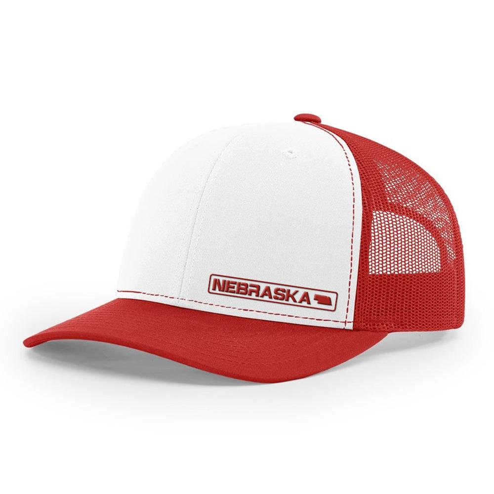 Nebraska State Hat - White / Red