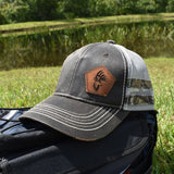 Bucks Logo Leather Patch Brown & Light Grey Hat - Bucks of America