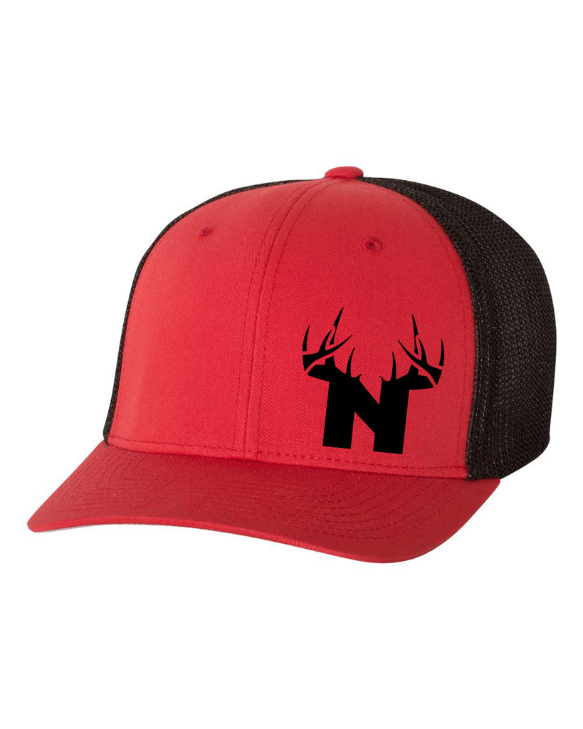 of Fitted – Bucks Hat BoNE Nebraska Black/Red FlexFit