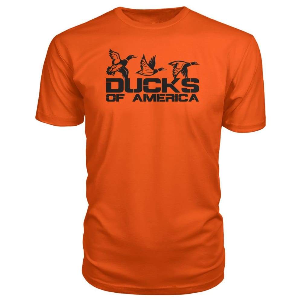 Ducks Of America (Black) Premium Unisex Tee - Orange / S - Short Sleeves