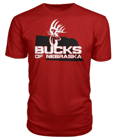 Bucks of Nebraska Logo with State Premium Unisex Tee - Bucks of America