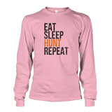 Eat Sleep Hunt Repeat Long Sleeve - Light Pink / S - Long Sleeves