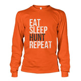 Eat Sleep Hunt Repeat Long Sleeve - Orange / S - Long Sleeves