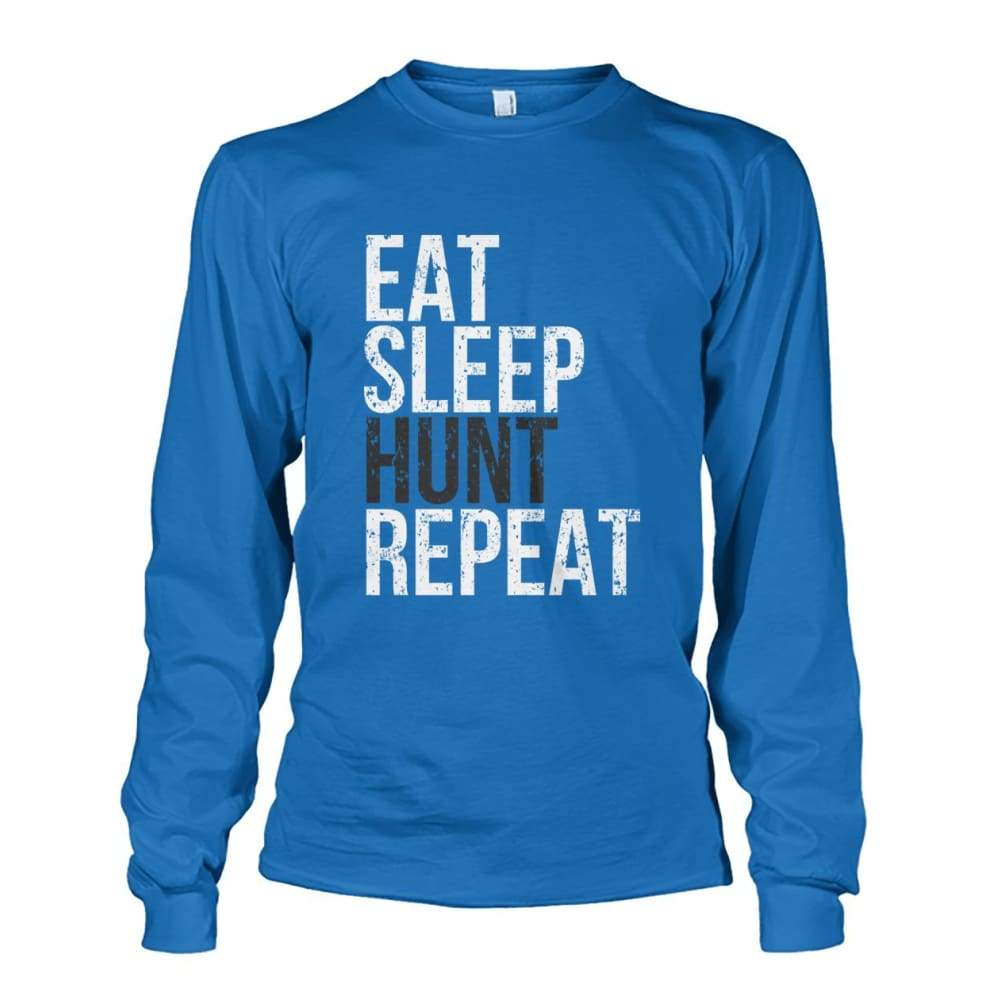 Eat Sleep Hunt Repeat Long Sleeve - Sapphire / S - Long Sleeves