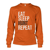 Eat Sleep Hunt Repeat Long Sleeve - Texas Orange / S - Long Sleeves