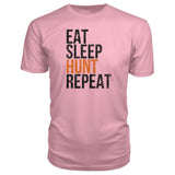 Eat Sleep Hunt Repeat Premium Tee - Charity Pink / S - Short Sleeves