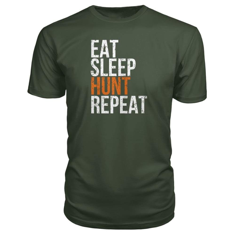 Eat Sleep Hunt Repeat Premium Tee - City Green / S - Short Sleeves