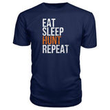 Eat Sleep Hunt Repeat Premium Tee - Navy / S - Short Sleeves