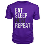 Eat Sleep Hunt Repeat Premium Tee - Purple / S - Short Sleeves