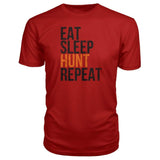 Eat Sleep Hunt Repeat Premium Tee - Red / S - Short Sleeves