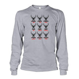 Reindeer Hunter Dark Design Long Sleeve - Sports Grey / S - Long Sleeves