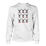 Reindeer Hunter Dark Design Long Sleeve - White / S - Long Sleeves