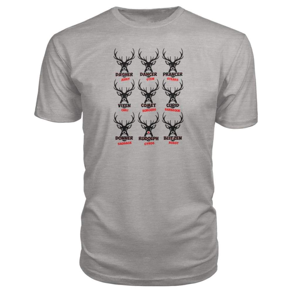 Reindeer Hunter Dark Design Premium Tee - Heather Grey / S - Short Sleeves