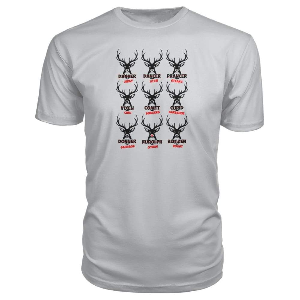 Reindeer Hunter Dark Design Premium Tee - Silver / S - Short Sleeves
