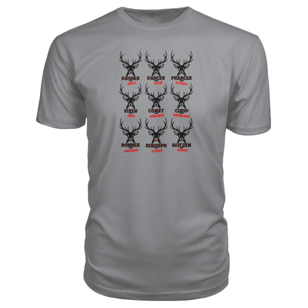Reindeer Hunter Dark Design Premium Tee - Storm Grey / S - Short Sleeves