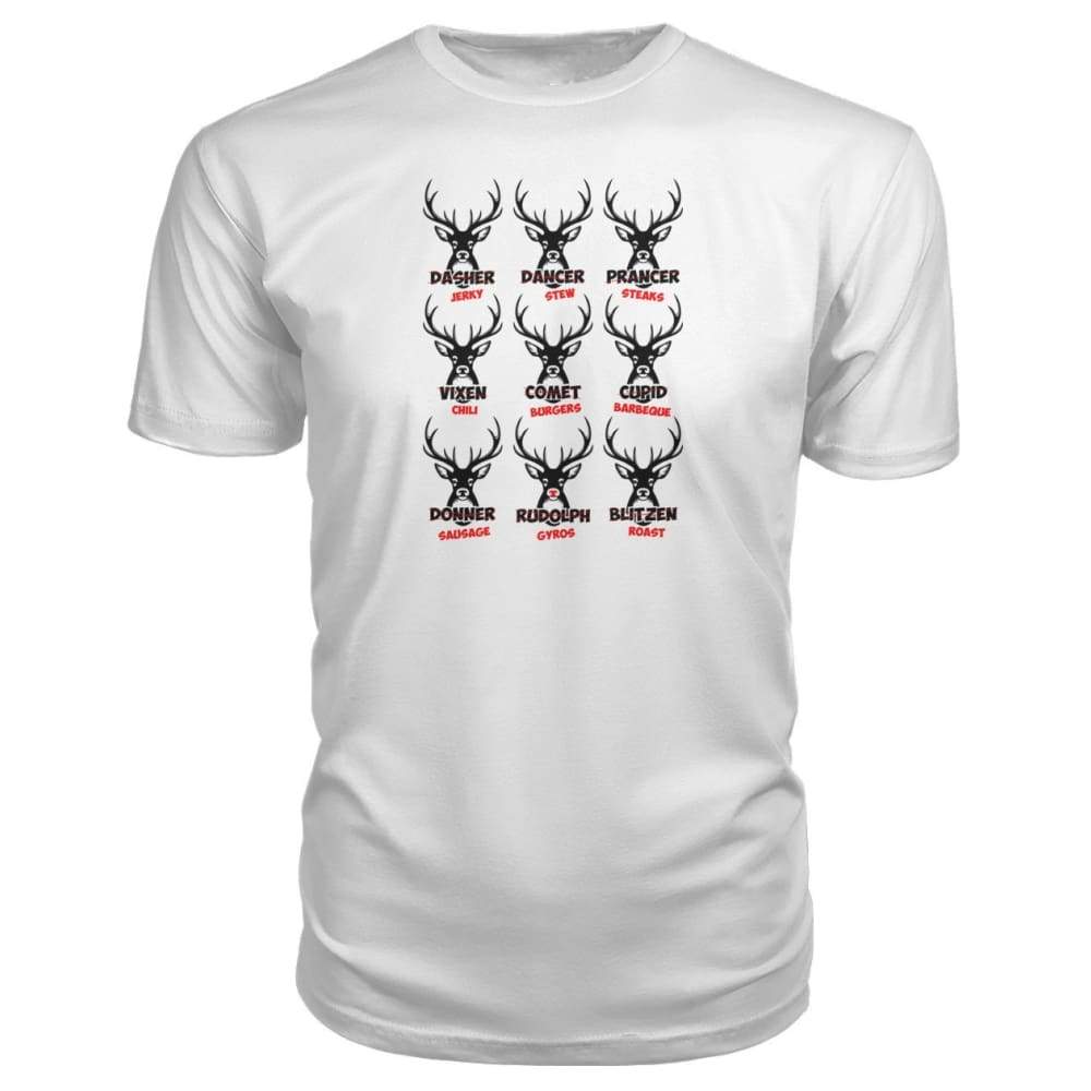 Reindeer Hunter Dark Design Premium Tee - White / S - Short Sleeves