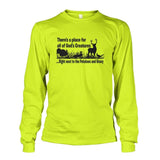 Theres A Place For All Of Gods Creatures Long Sleeve - Safety Green / S - Long Sleeves